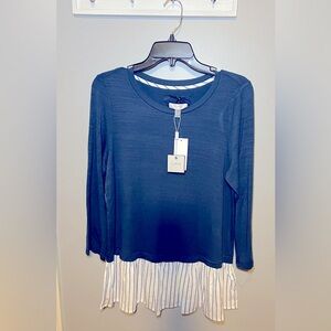 NWT Cupio Blouse Size Medium Color Blue